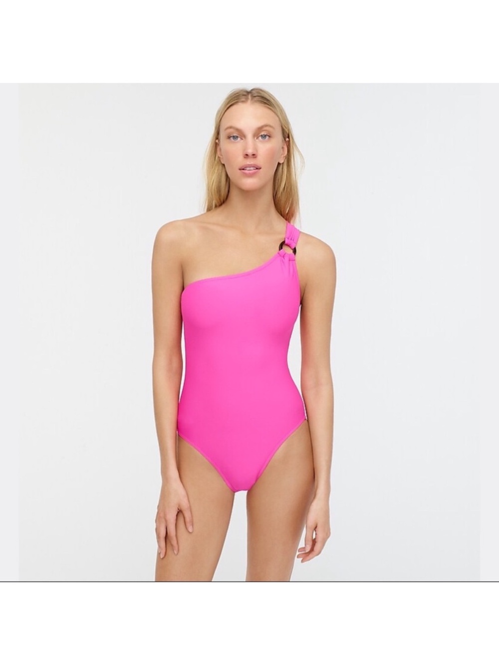 J. Crew Hot Pink One Shoulder Swimsuit One Piece